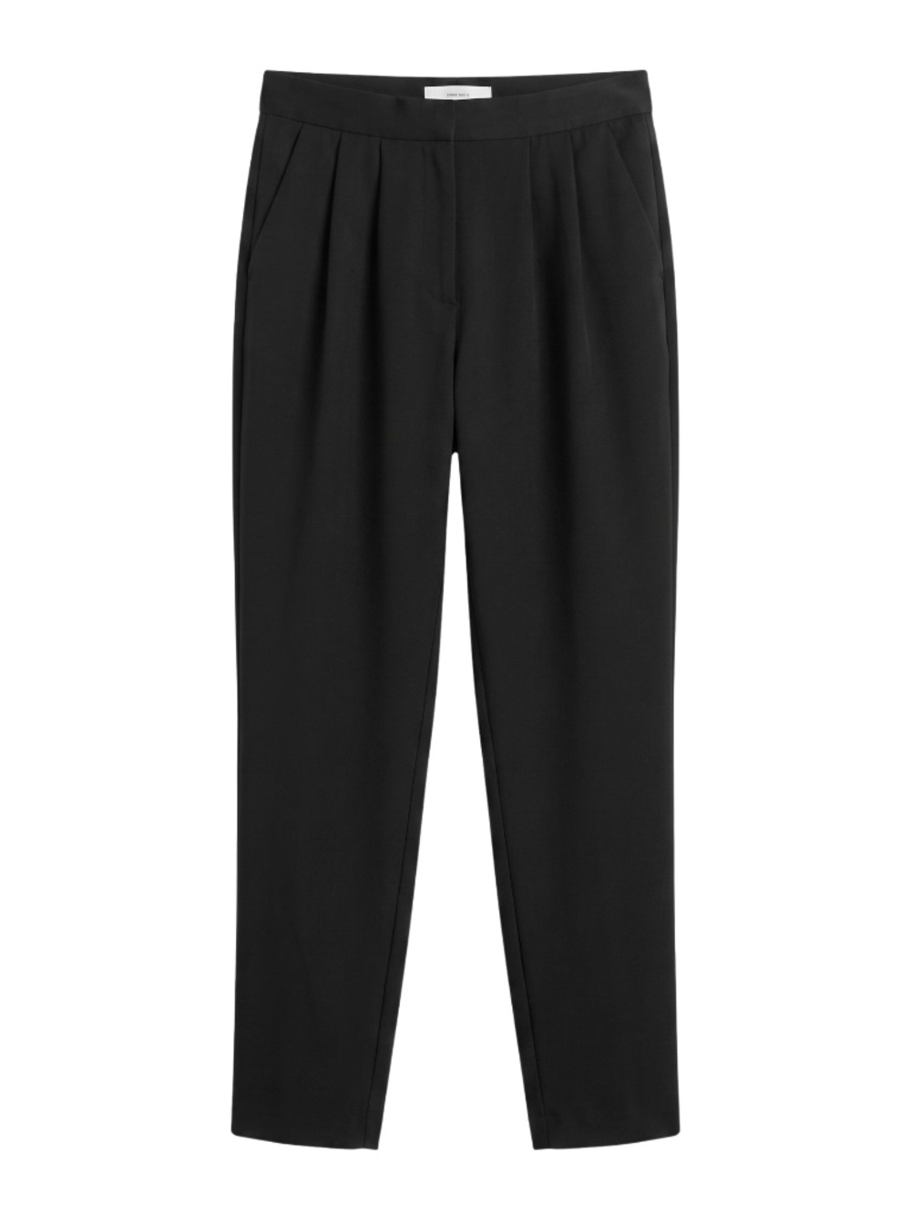 H Halston Black Side-Tab Pleated Trousers / Pants - Size S